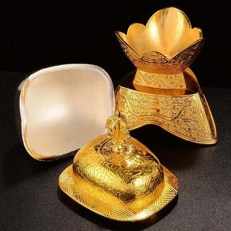 Bronze Tibetan Toba Bowl Tantric Alloy Handicraft Buddhist Auspicious Tribute Buddhism Home Gift Collection Desktop Decorative 3