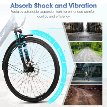 HILAND electric road bike, detachable lithium battery, commuting electric bike, Including shelves, 250W, with LCD display 6