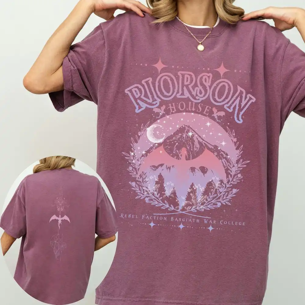 Vintage Xaden Riorson House Basgiath War College Shirt Fourth Wing Comfort Unisex Tee Cotton Y2K Top Daily Trendy Streetwear 4