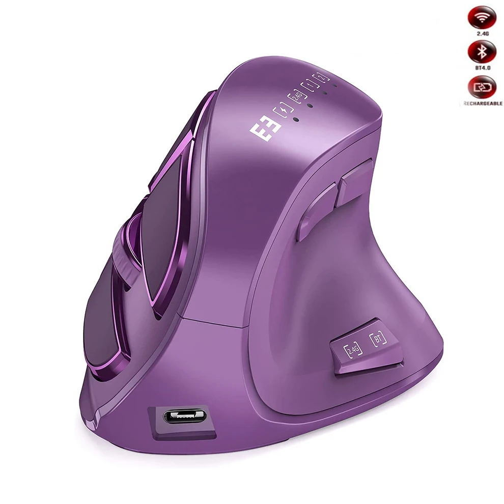 Mouse Bluetooth Ergonomico Mofii Mouse Wireless Ricaricabile Mouse Da Gioco 2.4G Mouse Ottico Multi Dispositivo Compatibile Apple Mac