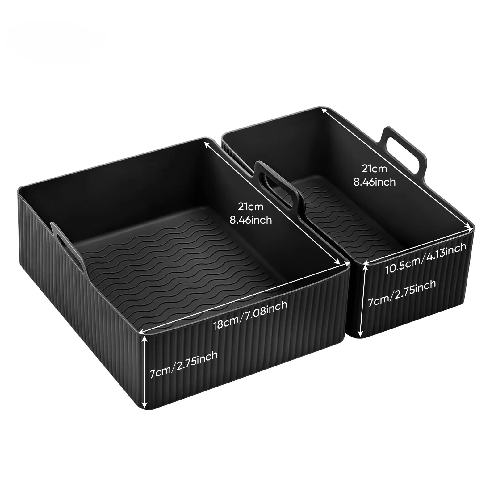 Silicone Liners Square for Air Fryer Non-stick Food-grade Reusable Silicone Baking Tray Basket Oven Air Fryer Accessories 2Pcs