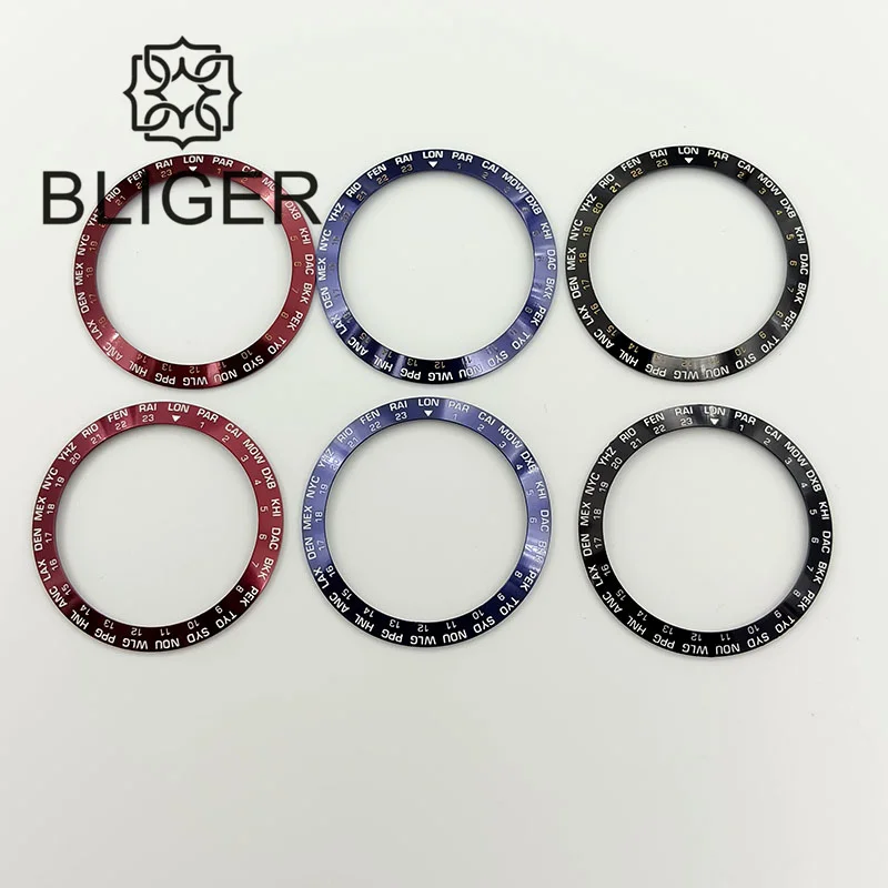 BLIGER Multicolor Watch Bezel Insert for Men's Automatic Watches
