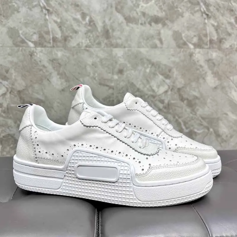 

TB THOM Men's Sneakers Fashion White Classic Comfortable Leisure Skate Shoes Non-slip Sweat-absorbent Lace-up Male Sneakers