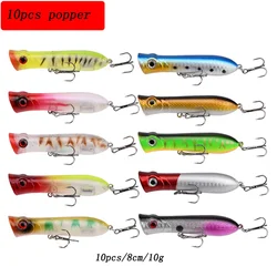 Enhanced Fishing Lure Set - Premium Hard Bait with Realistic Minnow Design (10pcs)