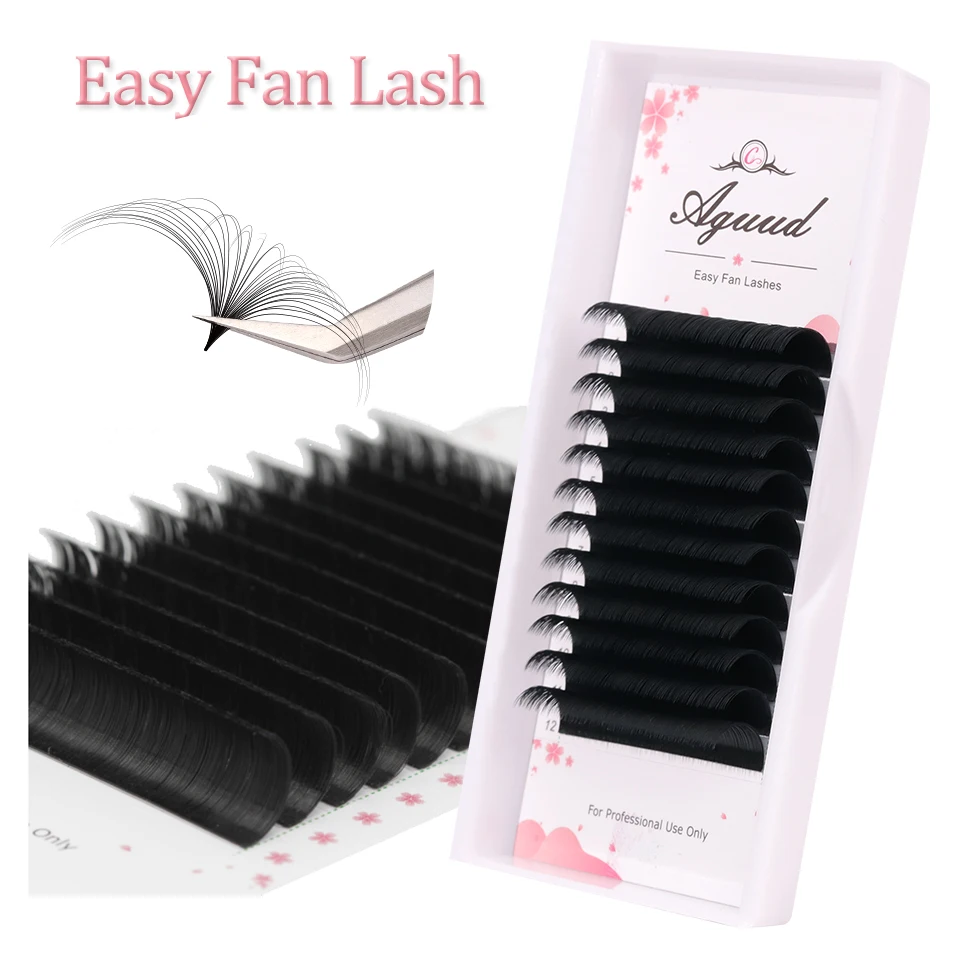 

AGUUD Easy Fan Rapid Blooming Eyelash Lash extensions Fluffy Cashmere Volume Lashes Tray Auto Flower diy Extension Russian Lash