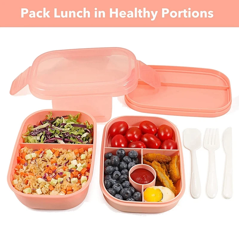 Stackable Bento Box Adult Lunch Box - 3 Layers All-In-One Lunch Containers  With Multiple Compartments For Adults & Kids - AliExpress