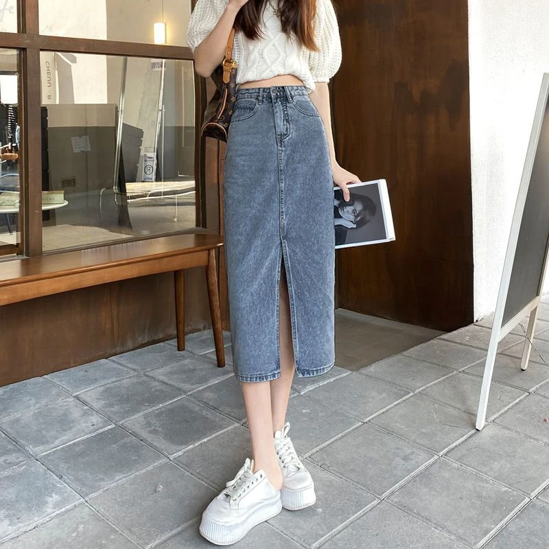 Maxi Long Denim Skirts for Women Premium Womens Jeans Skirt Korean Style  Chic and Elegant Offer Free Shipping Fashion V Clothing - AliExpress