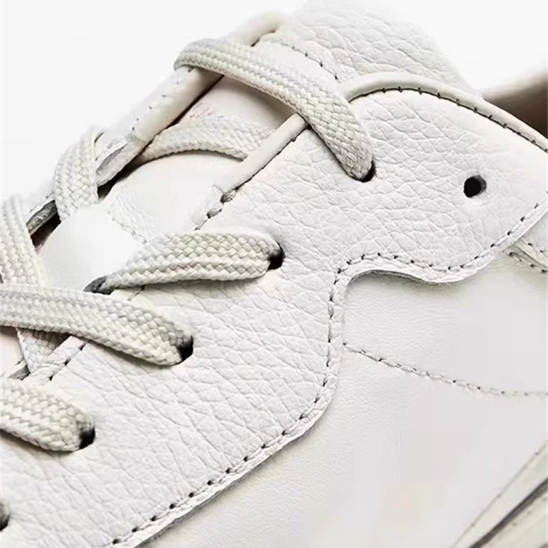 Linjer Stricklin New Spring Summer Fashion Men Genuine Leather Thick Sole Sneaker Comfortable Solid Simple Casual Shoes Male