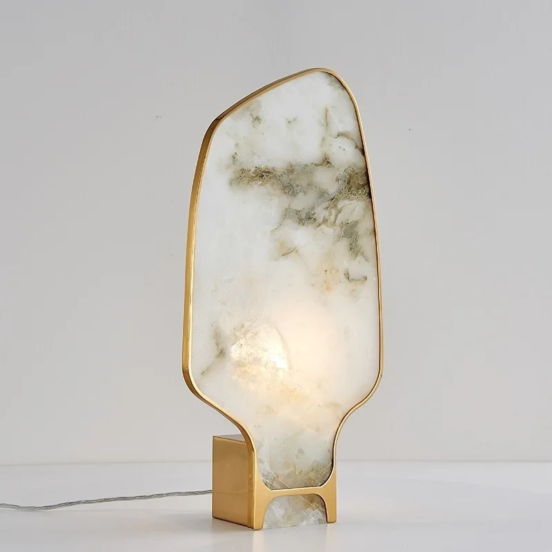 

Wabi-sabi Marble Table Lamp for Bedroom Kitchen Living Room Japanese Style Aesthetic Room Decor Lighting Appliance Desk Luminary