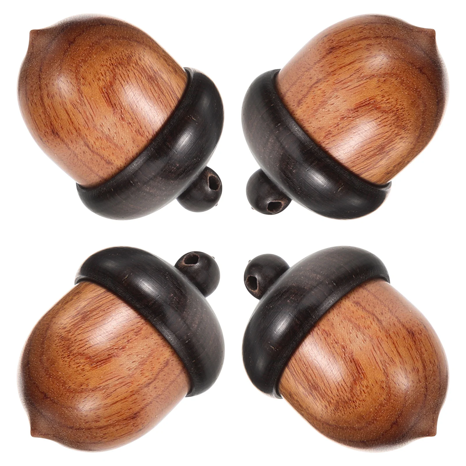 

4 Pcs Wooden Acorn Pendant Necklace Key Ring Decor Accessories Charm Craft Acorns DIY Earring Charms Shape