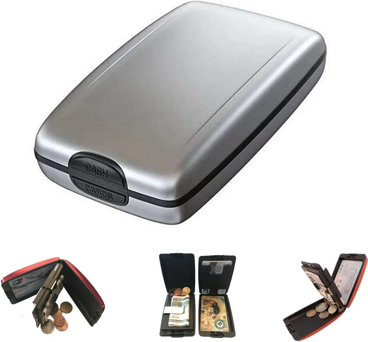 Module de portefeuille en alliage d'aluminium RFID, étui pour cartes de  visite bancaires antivol, pince à billets à la mode, accessoires de  bagages, 10.5x7x3cm - AliExpress