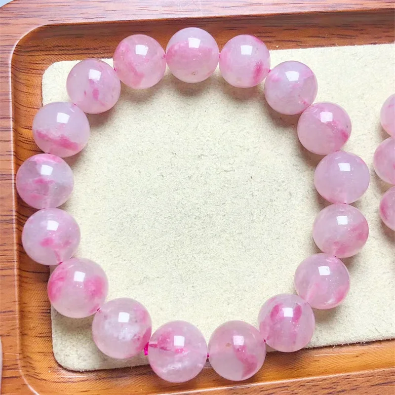 

Natural Flower Rain Rhodonite Bracelet Fortune Energy Bangle Mineral String Woman Amulet Jewelry Healing Gift 10/11MM 1pcs