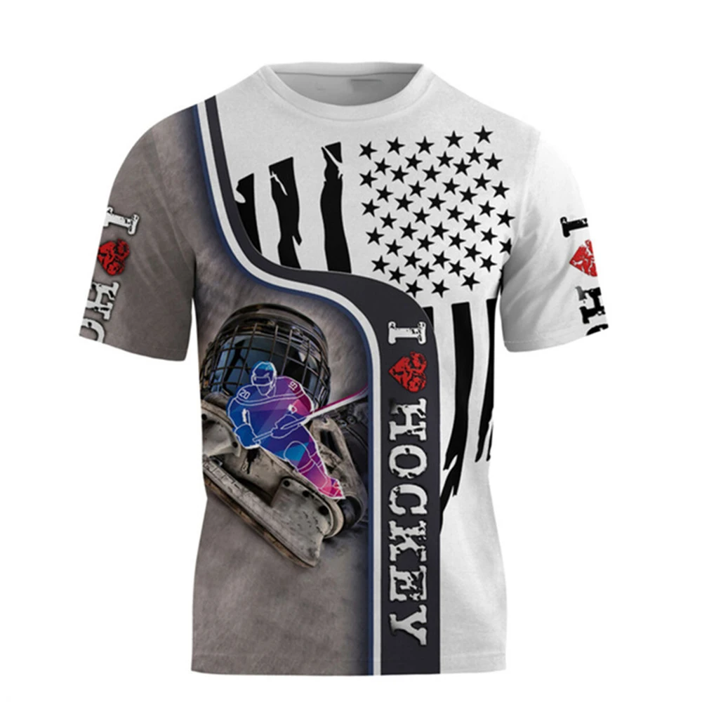 Boy Summer Ice Hockey Men's Custom T Shirt 3D Print Oversize Sport Top Gift  Short Sleeve Casual Fashion Tee Streetwear Y2k Cloth - AliExpress