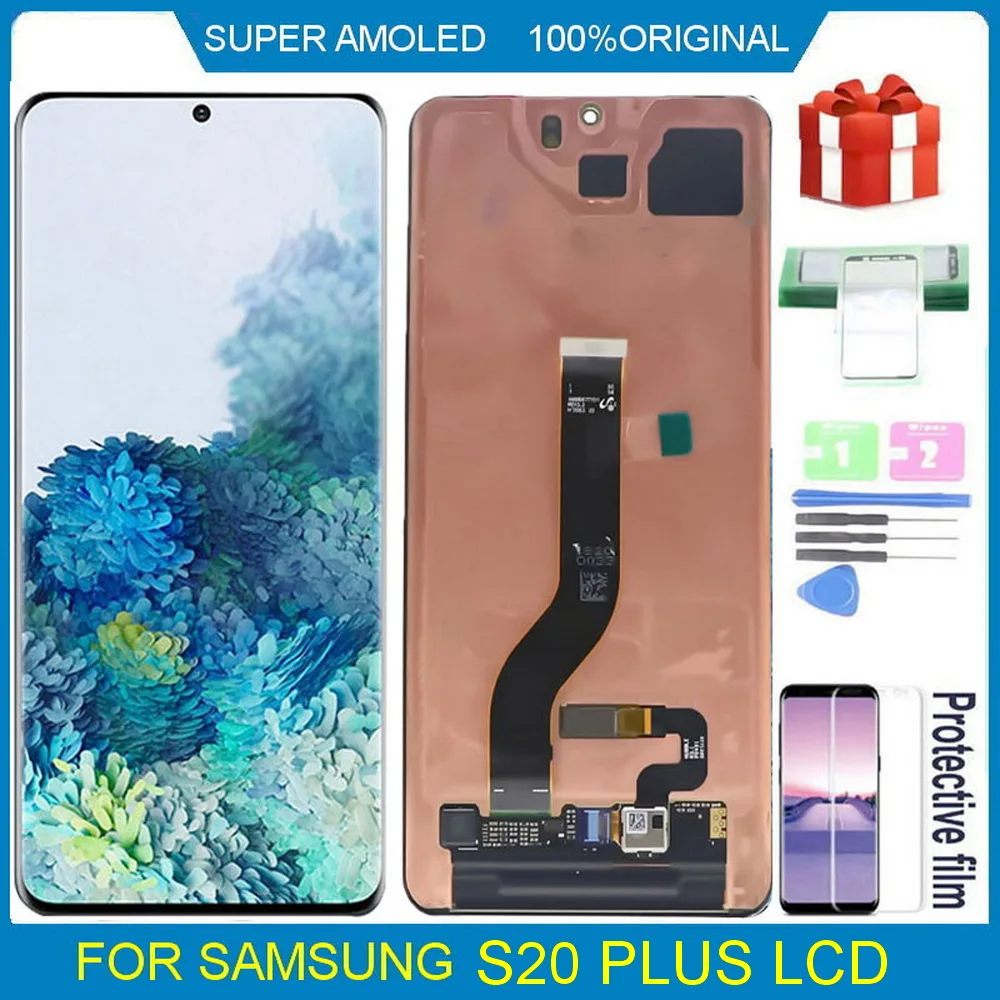 

100% Original Amoled LCD For Samsung Galaxy S20 plus G985 G985F G985F/DS Lcd Display Touch Screen Assembly Digitizer Replace