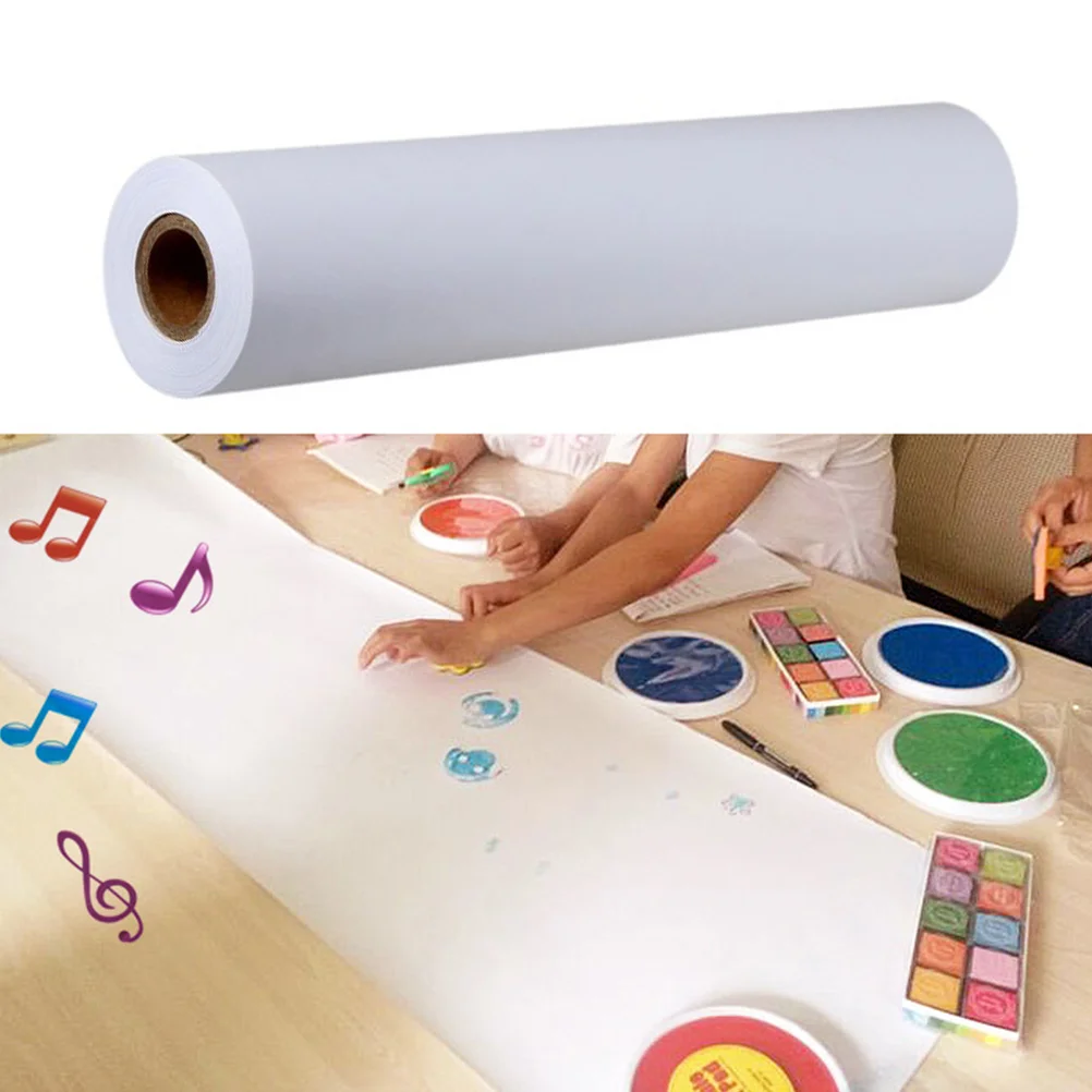White Crafts Paper Roll Easel Paper Roll for Kids Wall Gift Wrapping Paper  45cm x 10m
