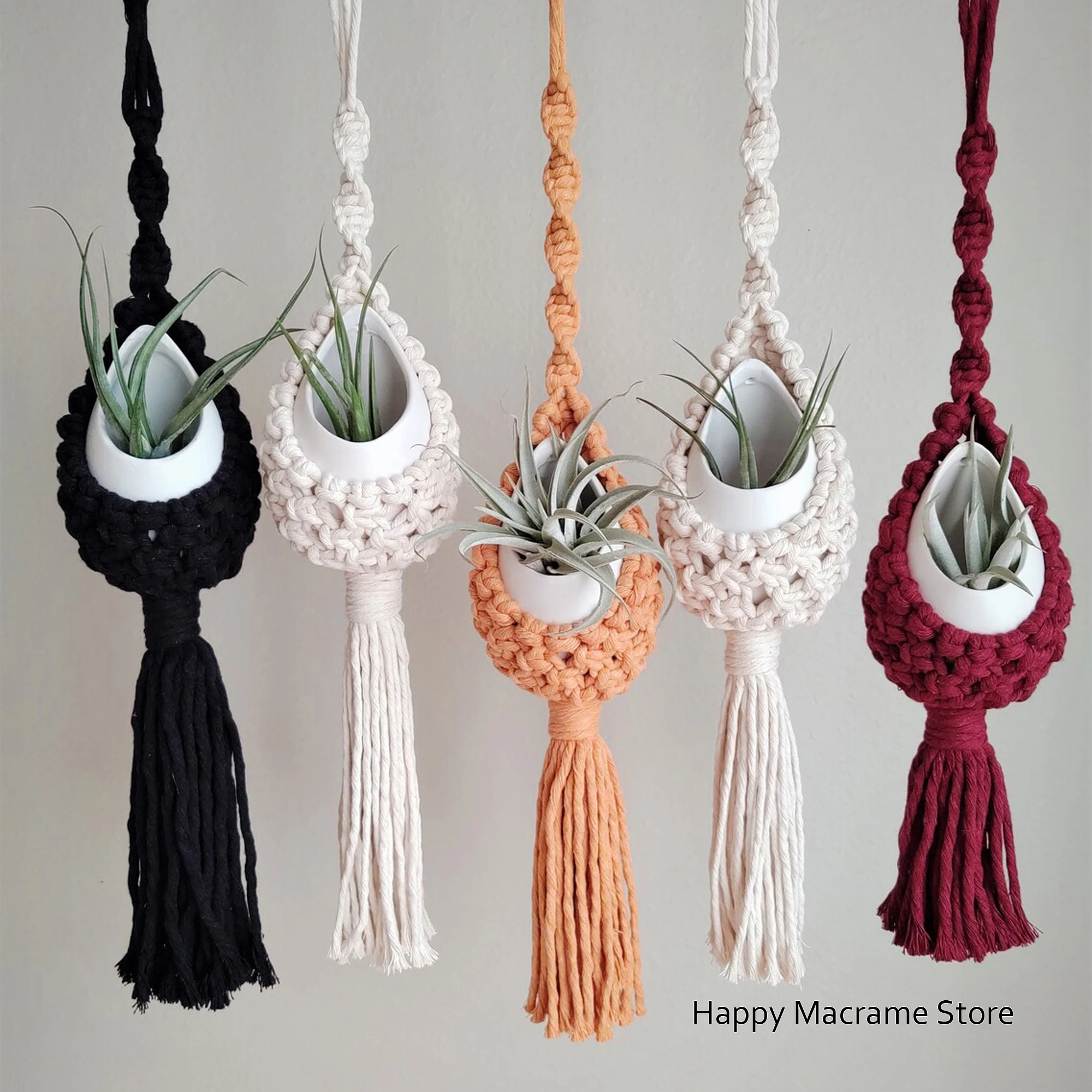 

Macrame Air Plant hanger Macrame Plant Hanger Hand-woven Pod Bohemian Decor - Excluding Plant