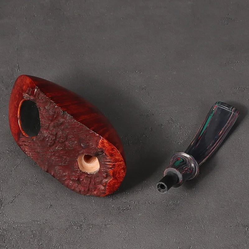Handmade Briar tobacco Pipe Freestyle Tobacco pipe Fathers Day gift 3mm pipe channel,Vulcanized rubber rod tail