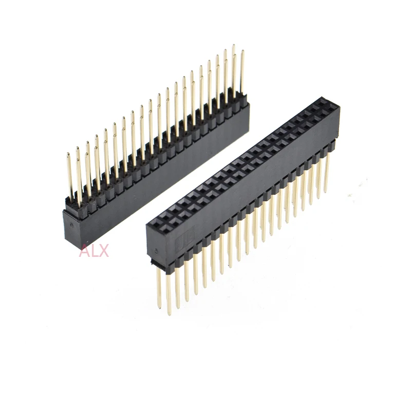 1/5Pcs 2x20 핀 더블 행 스트레이트 여성 핀 헤더 2.54mm 피치 핀 긴 12mm 스트립 커넥터 소켓 2*20 40P 2x20pin Pc104