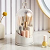 360° Rotating Makeup Brush Holder With Lid Desktop Makeup Organizer Cosmetic Storage Box Lipstick Eyebrow Storage Container Box 1