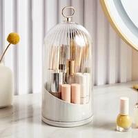 360° Rotating Makeup Brush Holder With Lid Desktop Makeup Organizer Cosmetic Storage Box Lipstick Eyebrow Storage Container Box 1