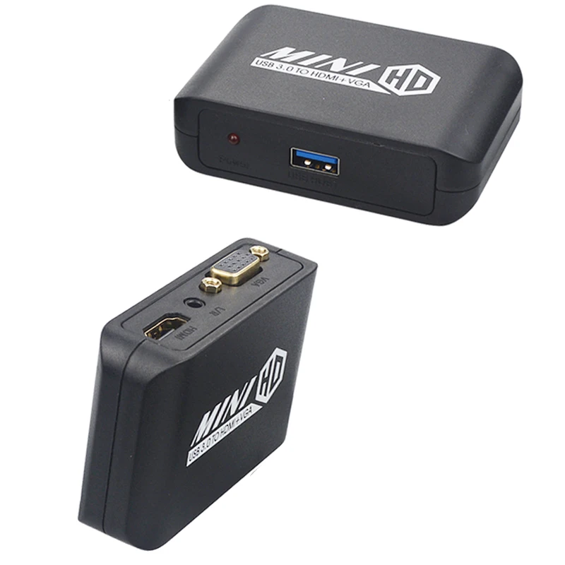 

Разделяющий экран HDMI-совместимый сплиттер адаптер многофункциональная док-станция USB3.0 к HDMI-совместимый адаптер VGA 1080P USB конвертер