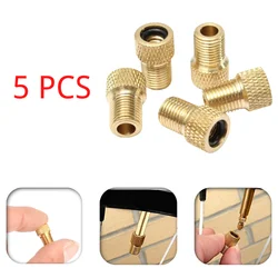 5-Piece Wheel Tire Valve Adapter Set: Presta to Schrader Converter (5 pcs)