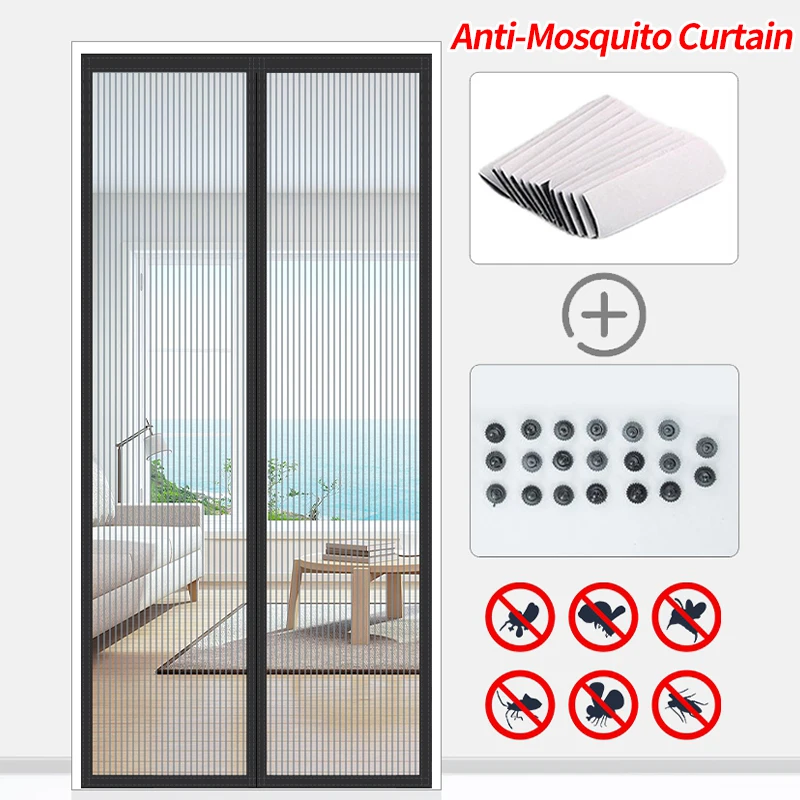 Magnetic Anti-Mosquito Net Invisible Ventilate Anti Bug Fly Mouse Home Door Window Screens Automatic Closing Curtains Cover