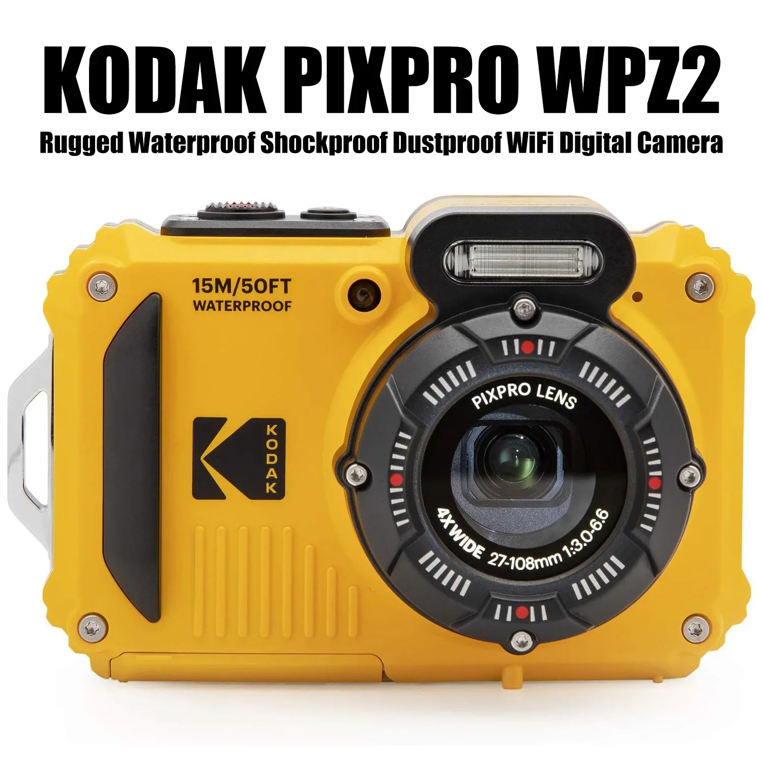

KODAK PIXPRO WPZ2 Rugged Waterproof Shockproof Dustproof WiFi Digital Camera 16MP 4X Optical Zoom 1080P Full HD Video