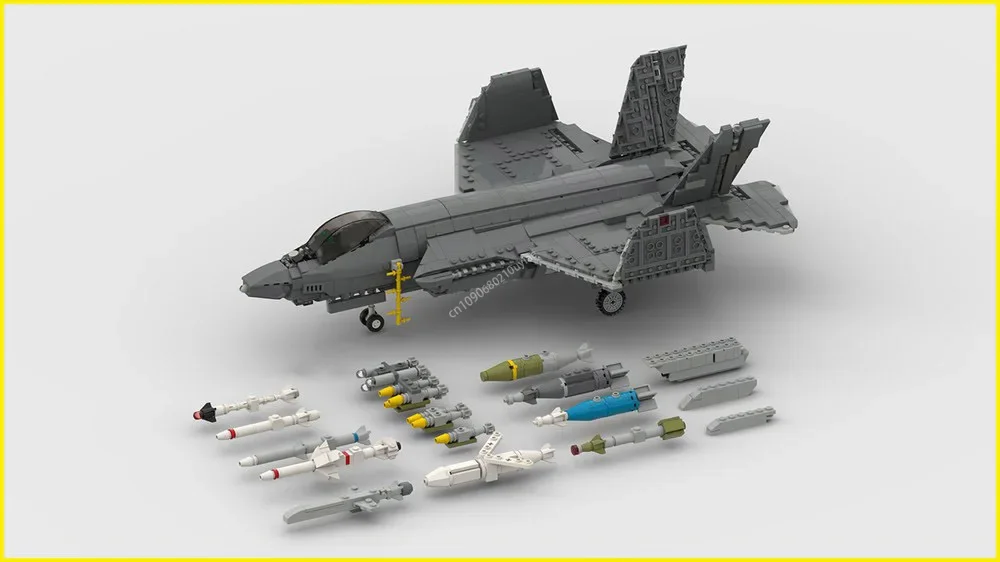 1386pcs Moc 군사 시리즈 1:35 항공기 무기 팩 전투기 미사일 빌딩 블록 모델 크리 에이 티브 벽돌 장난감 선물