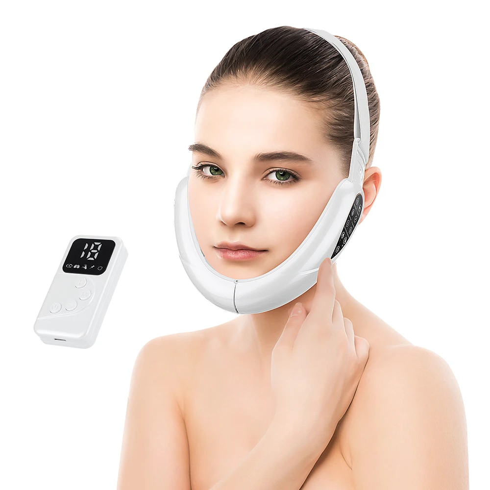 Facial Lifting Device LED Photon Therapy Facial Slimming Vibration Massager Double Chin V Face Shaped Cheek Lift Belt Machine led photon therapy нагревательный массажер для удаления морщин на шее