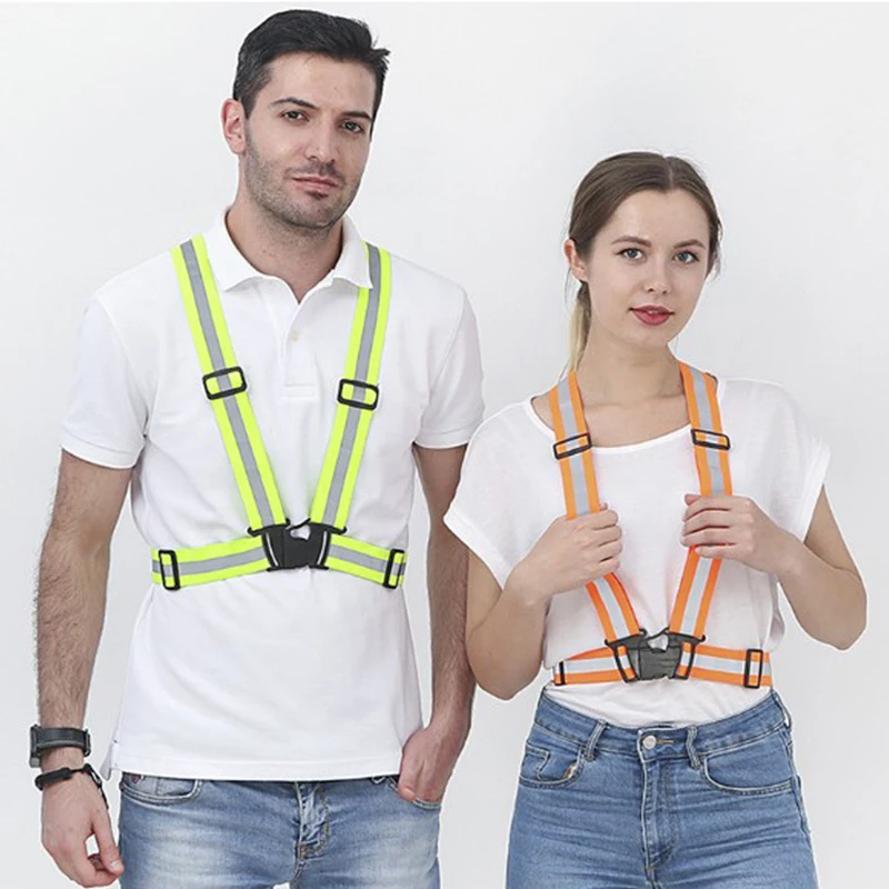 Cycling Jogging Safety Highlight Reflective Vest Night Work Security Running Reflective Straps High Visibility Vest cycling vest reflective safety vest safety vest