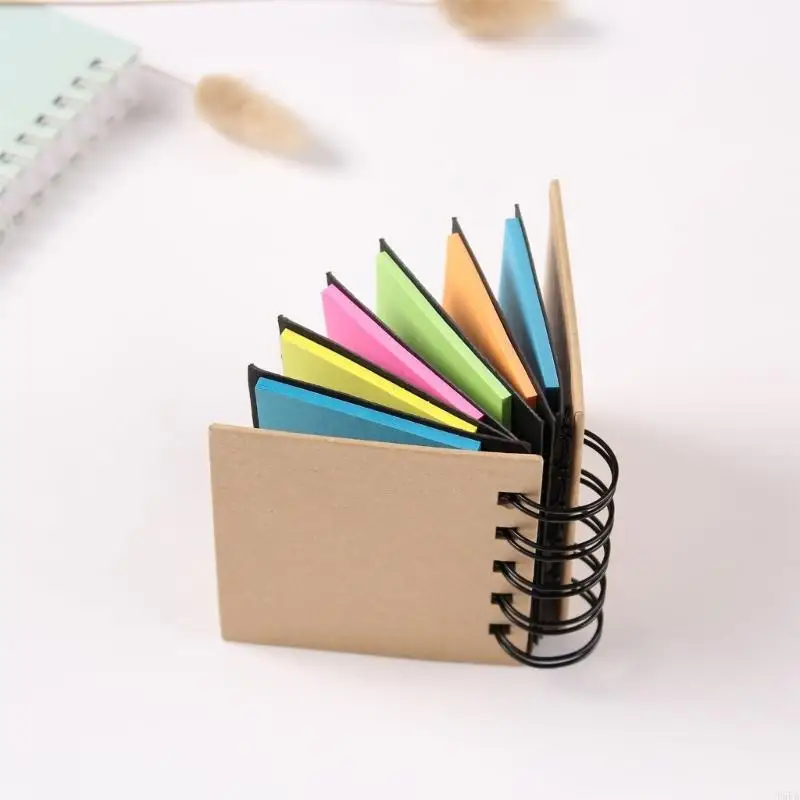 Spiral Notebook with Sticky Notes - Hard Cover Memo Pad for School  Office