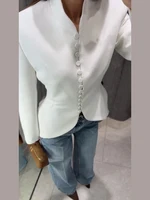 Blazer chic pour femme à col montant, simple boutonnage, cintré à la taille, manches longues, coupe ajustée, modèle 2026, pour le quotidien et les trajets 3