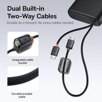 Baseus 145W Power Bank 25000mAh Fast Charging Built-In Type-C Cable Portable Battery Charger for iPhone Samsung MacBook Tablet - Image 3