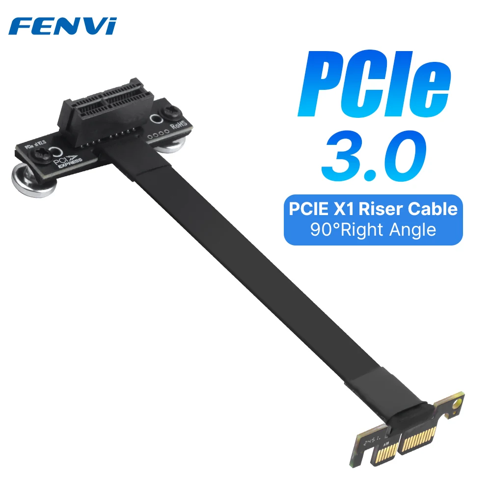 fenvi PCI-E 3.0 X1 zu X1 Riser-Kabel 90 Grad Rechtwinklig PCI 1x Verlängerungskabel 100MM für PCIe WiFi Netzwerkkarte