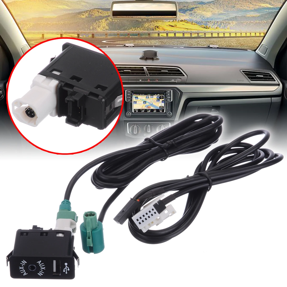 

1set Car Audio Harness Wire Cable Automobile Switch Button AUX-in Cables Kit For BMW E60 E61 E63 E64 E87 E90 E70 F2