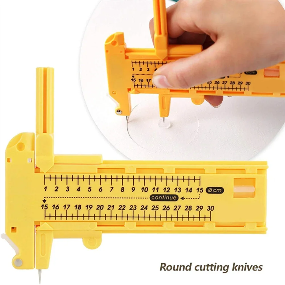 Compass Circle Cutter Round Paper Knife, DIY Adjustable Circular Cardboard Paper Cutting Tools, Badge Button Maker Circle Cutter
