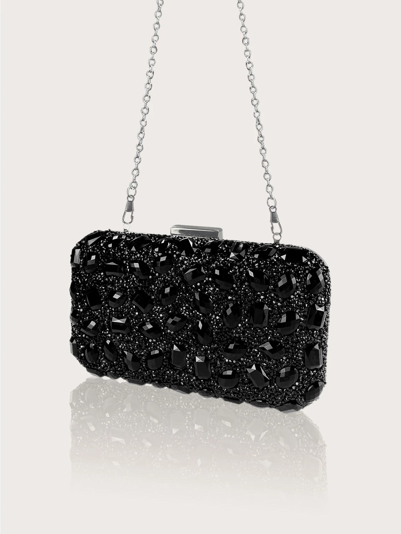 حقيبة يد وصندوق أنيقة وفاخرة وبسيطة للحفلات مرصعة...