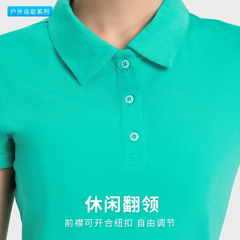 Luxtre's new water-cooled cooling sports short sleeved sweatshirt, lightweight and quick drying tennis polo shirt 3