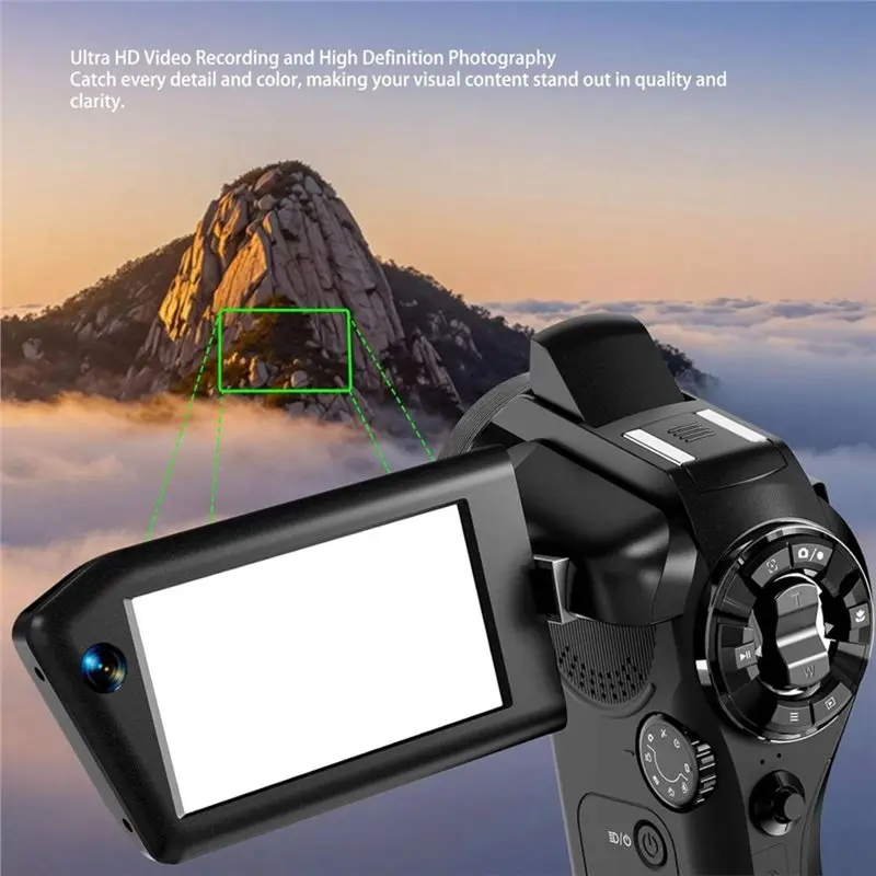 B50B-8K Digital DV Camera, 75MP Video Camcorder With Dual Lens 16X Digital Zoom Rotatable Screen Remote Control For Vlogging 4