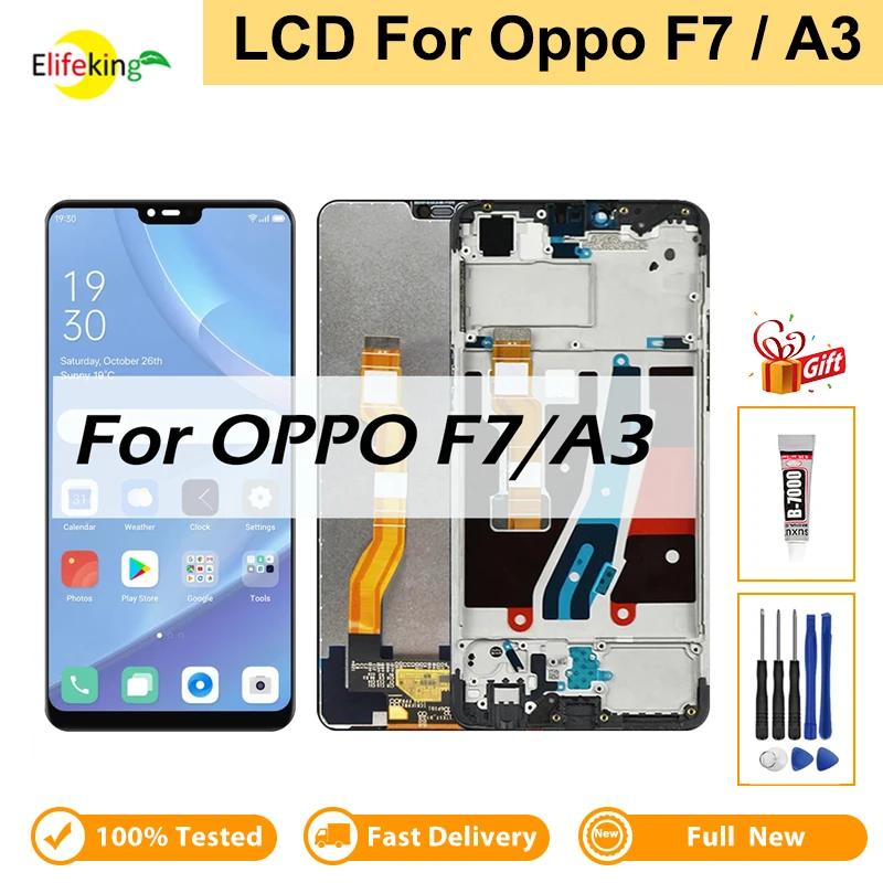 Оригинальный экран для OPPO F7 CPH1819 CPH1821 ЖК-дисплей сенсорный дигитайзер в сборе для OPPO A3 ЖК-дисплей с заменой рамки