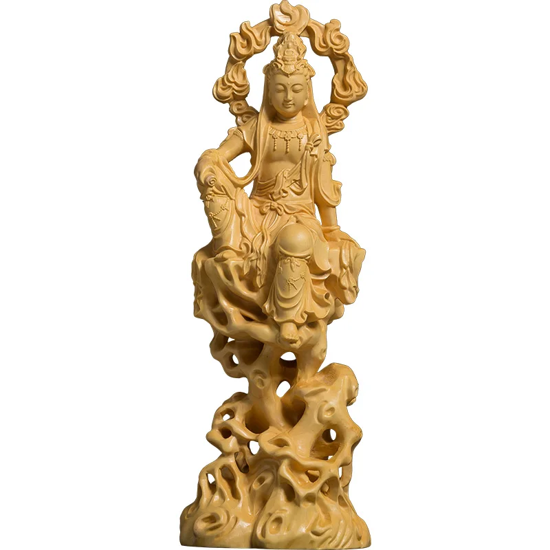 

Zi Zai Kuan Yin Masterpiece: Elegant Buddha Statue Carved from Premium Wood, Ideal for Home & Garden Décor