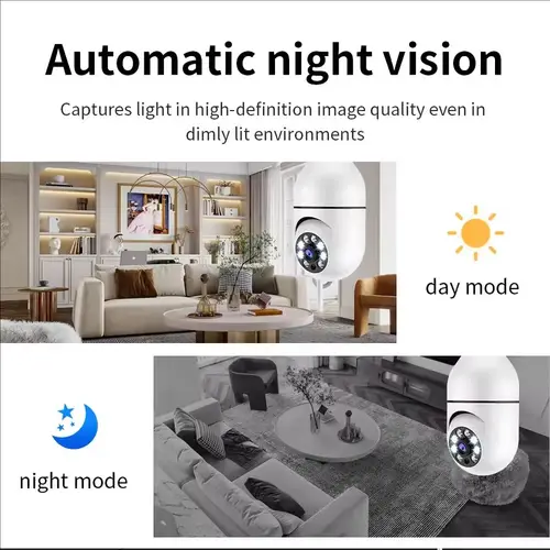 Bulb E27 Surveillance Camera Full Color Night Vision Automatic Human Tracking Zoom Indoor Security Monitor Wifi Miini IP Camera - Image 4