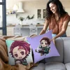 Demon Slayer Kimetsu No Yaiba Pillow Covers Cartoon Sofa Decorative Home Double-sided Printing Short Plush Cute Cushion Cover 3