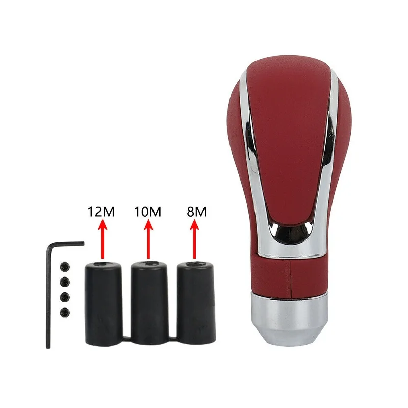 

Universal Red Leahter Gear Shifter Knob Gear Shift Knob For Manual Transmission Automatic Transmission Without Shift Button
