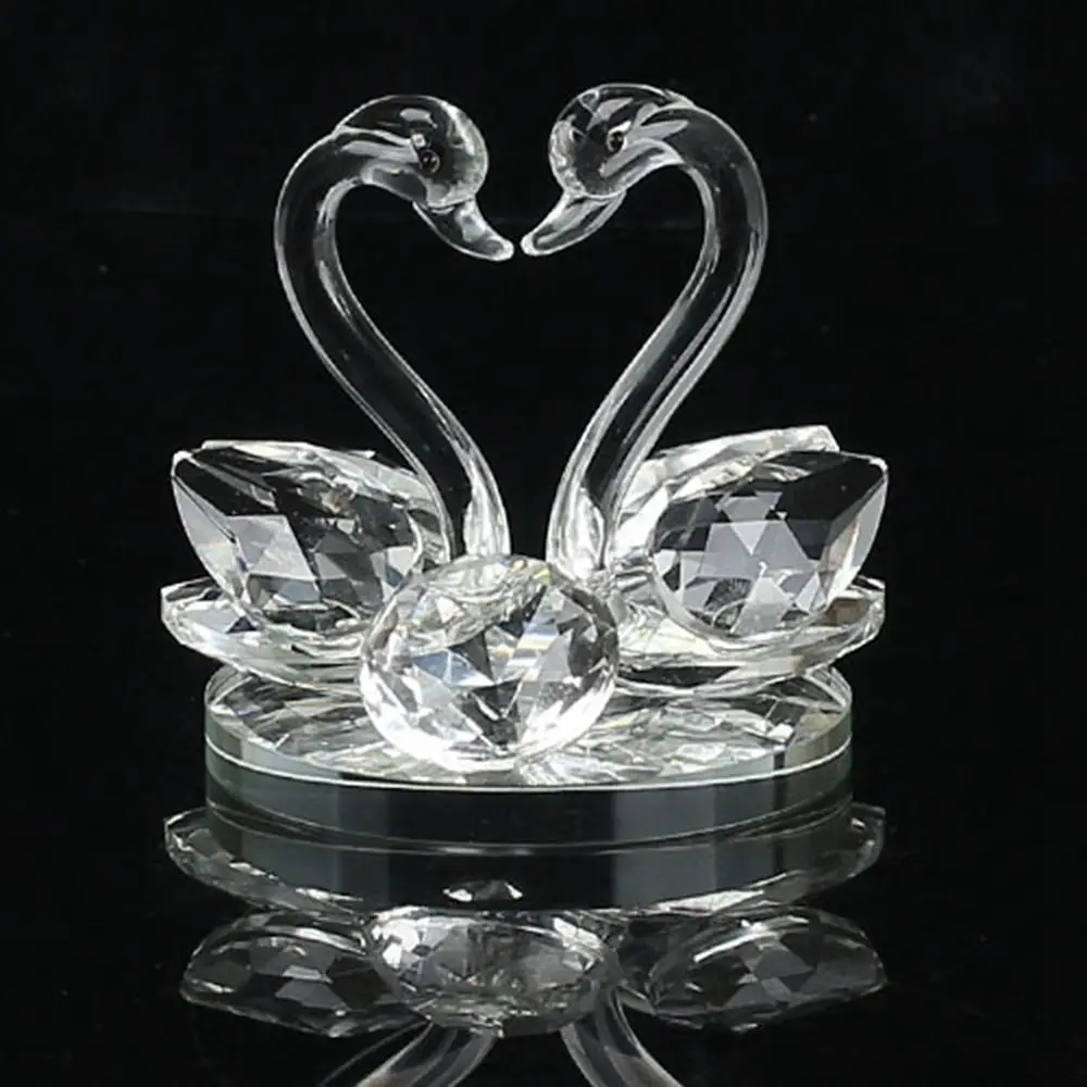 Double Fashionable Car Perfume Seat Wedding Deodorization Home Decor Animal Ornament Swan Figurine Crystal Swan Car Accessories