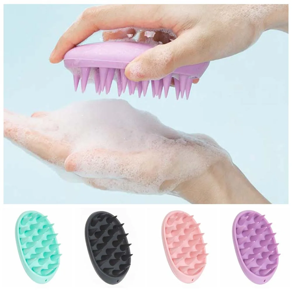 Easy Foaming Silicone Shampoo Comb Hair Clean Head Scalp Massage Hair Washing Brush Body Shower Hair Care Silicone Massage Comb