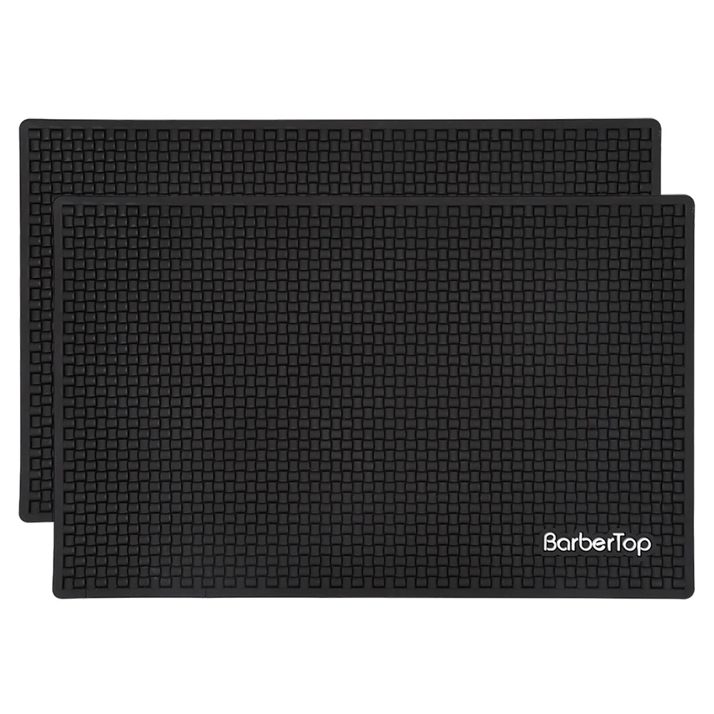 

2 Pcs Non-slip Mat Barber Tools Organizer Salon for Station Mats Clippers Hair Styling Shop Work Table