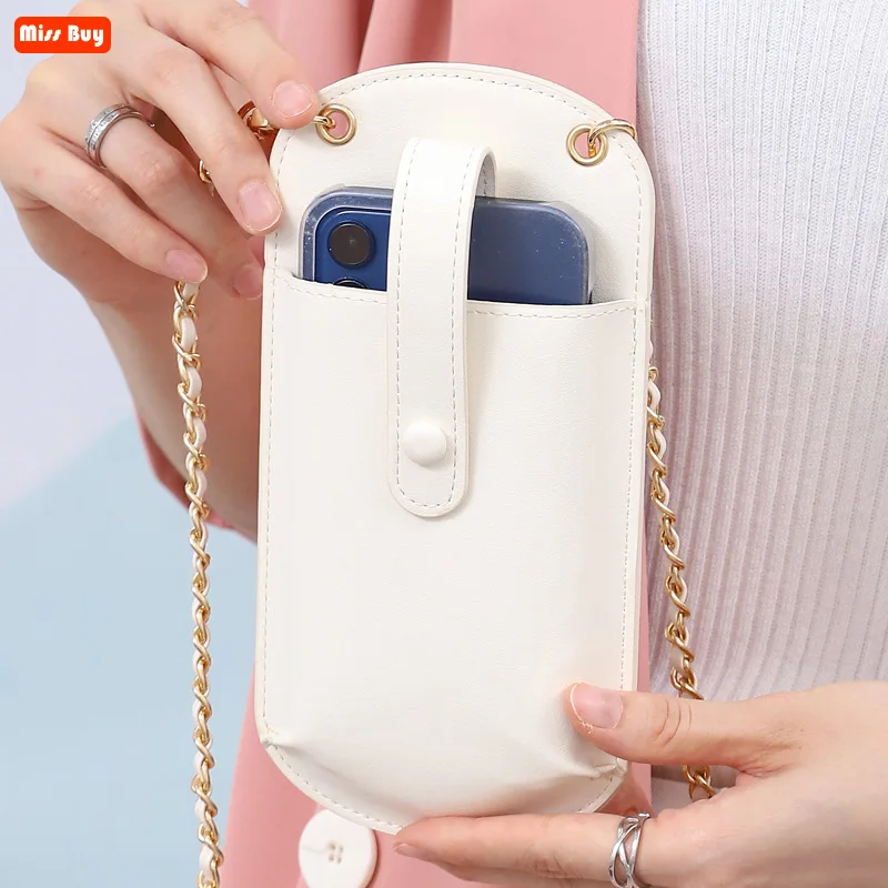 

Minimalist Phone Bag For Women Soft Leather Mobile Smarphones For iPhone 14 13 12 11 Pro max XR XS Max Case Wallet Card Holder