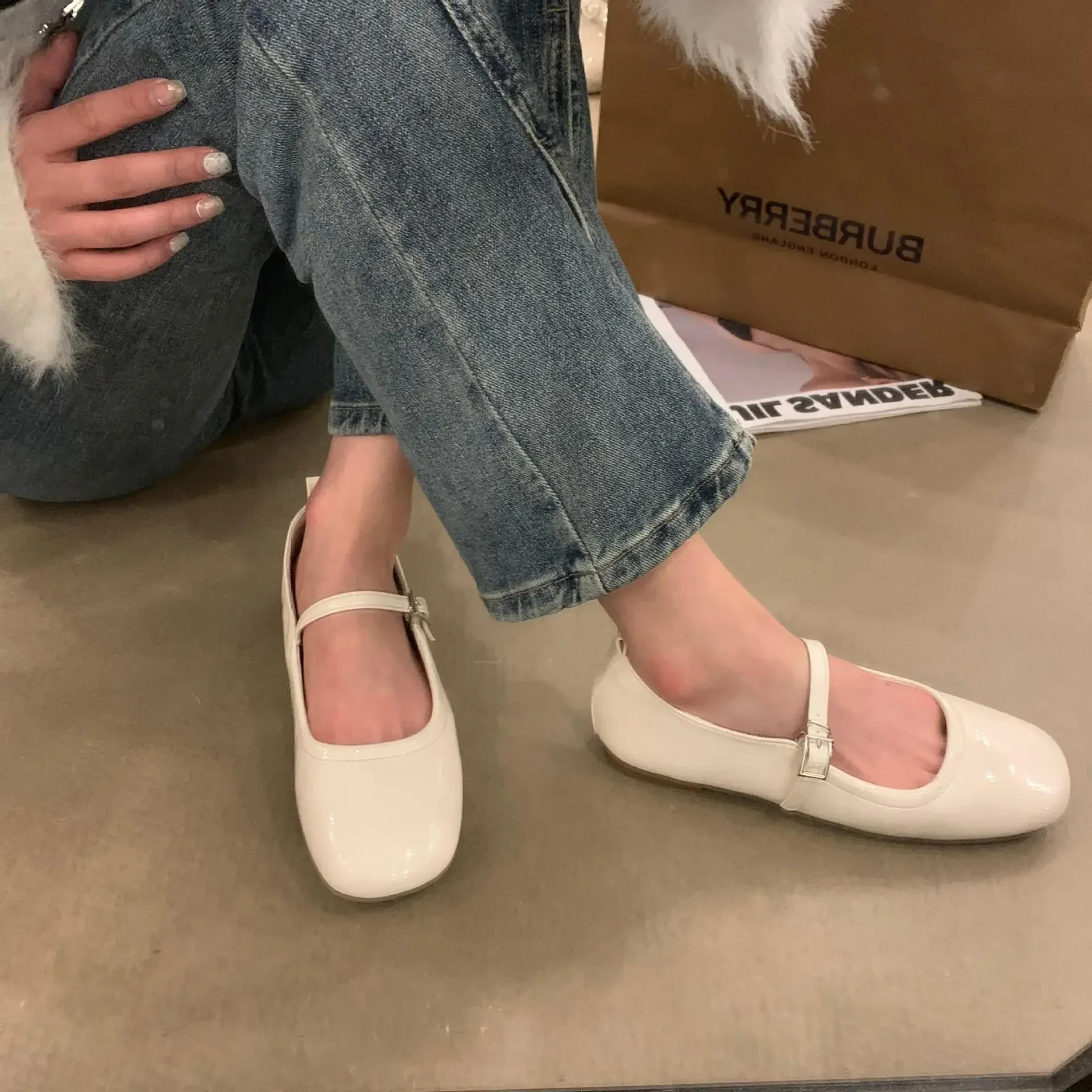 Spring Summer Mary Jane Shoes Women Soft Sole Casual Outdoor Dress Ballet Shoe Round Toe Shallow Flats Zapatos De Mujer 2025